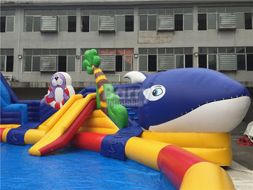 ฤดูร้อน Sharp Inflatable Water Park, Krokodile Island Inflatable น้ำสไลด์