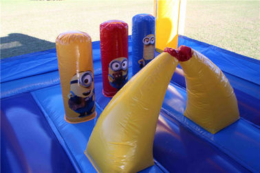 Plato PVC Minions Bouncer Inflatable สำหรับเด็กสนุก / กระโดดปราสาท Bounce House