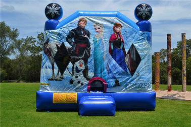 การพิมพ์ OEM Inflatable Bouncer สไลด์ Commercial Disney Frozen C4 Combo Jumping Castle